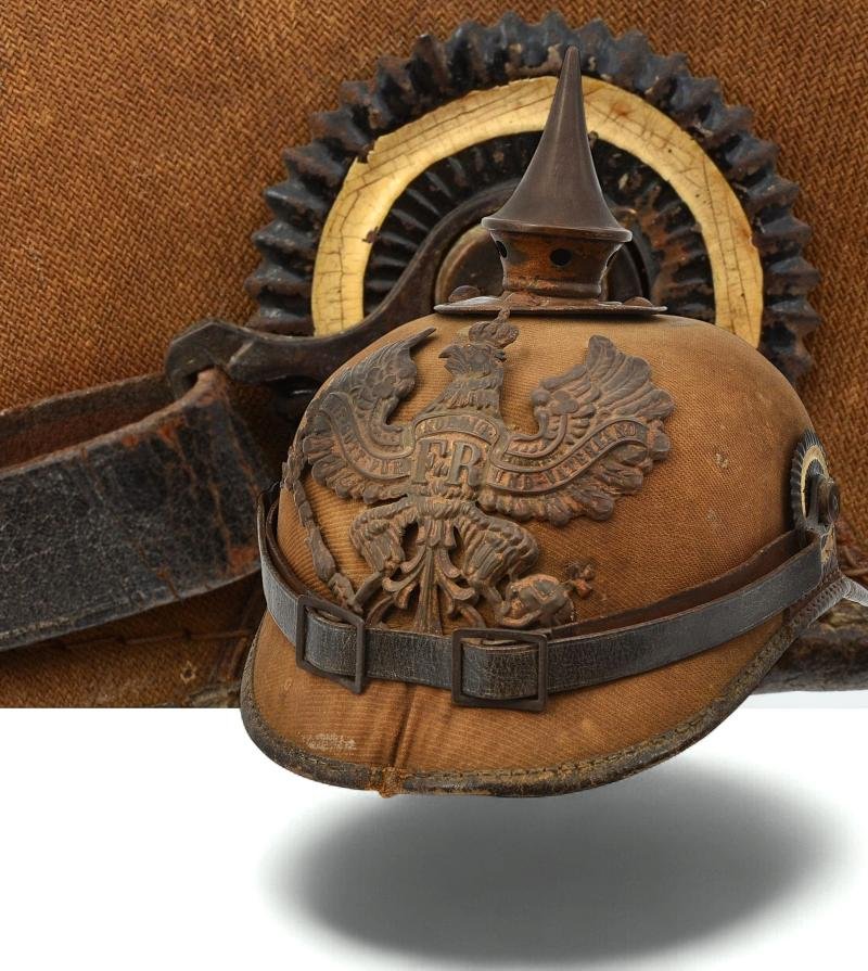 WW1 German Prussian Ersatz Cloth Covered Pickelhaube — image 12