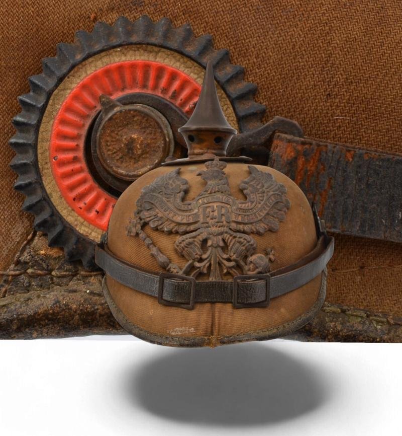 WW1 German Prussian Ersatz Cloth Covered Pickelhaube — image 13