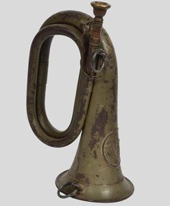 WW1 German Prussian 1916 Bugle Rare Painted Field Grey