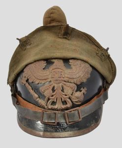 WW1 German Artillery M15 Kugelhelm and Cover 1915