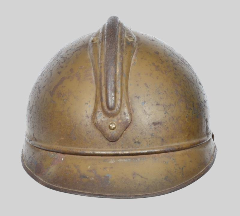 WW1 French 'Textbook' Mustard Coloured Zouve Adrian Helmet — image 5