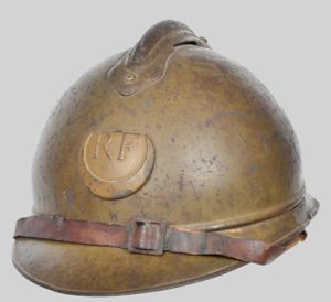 WW1 French 'Textbook' Mustard Coloured Zouve Adrian Helmet