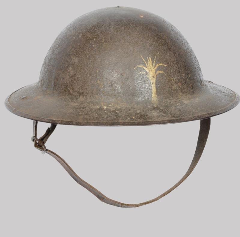 WW1 British Brodie Welsh Guards Marked Steel Helmet — image 3