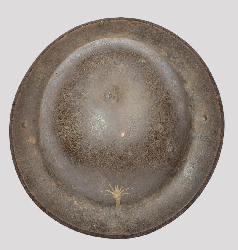 WW1 British Brodie Welsh Guards Marked Steel Helmet — image 6
