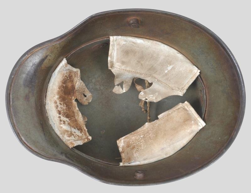 WW1 German Named Post Home M17 Camouflage Helmet With Postage Stamps To Crown — image 13