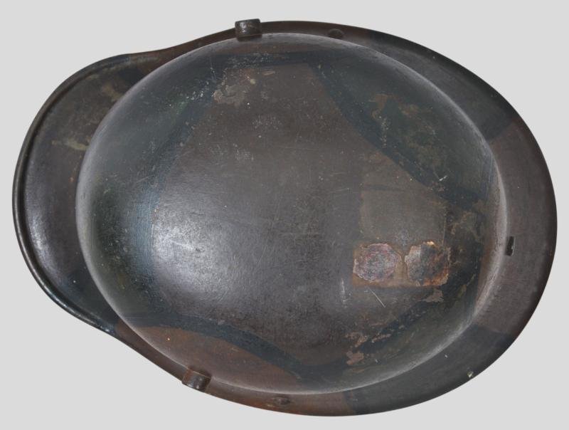 WW1 German Named Post Home M17 Camouflage Helmet With Postage Stamps To Crown — image 6