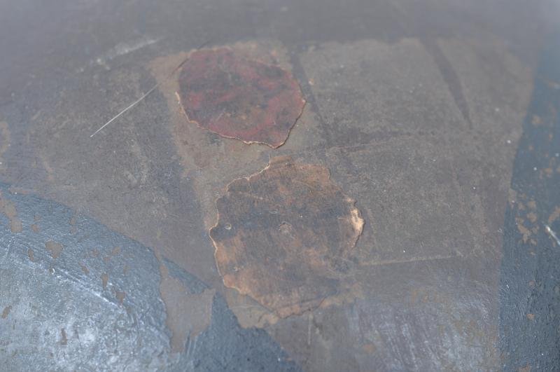 WW1 German Named Post Home M17 Camouflage Helmet With Postage Stamps To Crown — image 7