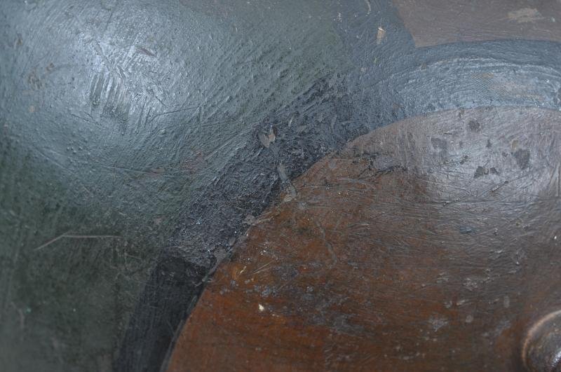 WW1 German Named Post Home M17 Camouflage Helmet With Postage Stamps To Crown — image 9