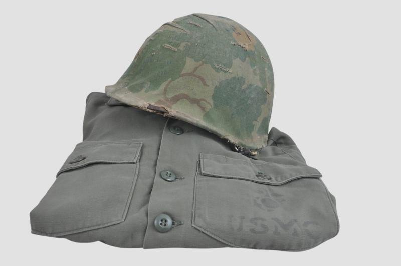 USMC Vietnam War Helmet With Graffiti & USMC Shirt From Same Man — image 3