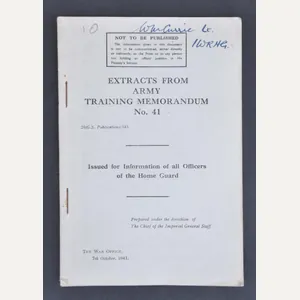 Home Guard Officers Training Memorandum No.41