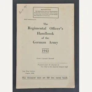 WW2 British 'Regimental Officers Handbook Of The German Army' 1943