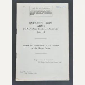 Home Guard Officers Training Memorandum No.44 1942