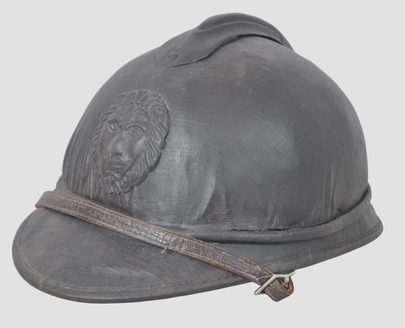 WW1 Belgian Officers Commercial Parade Adrian Helmet- Named 'LANNOY' — image 2