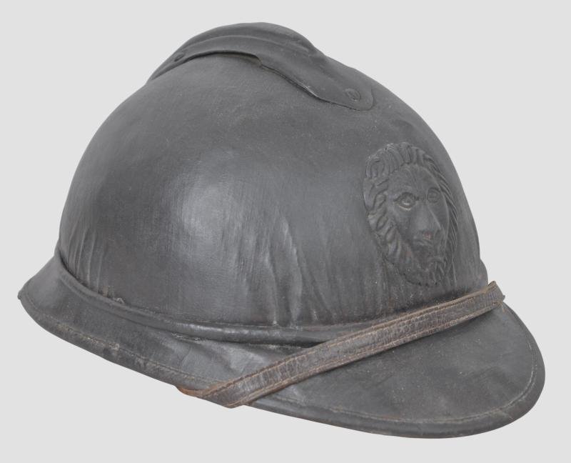 WW1 Belgian Officers Commercial Parade Adrian Helmet- Named 'LANNOY' — image 3