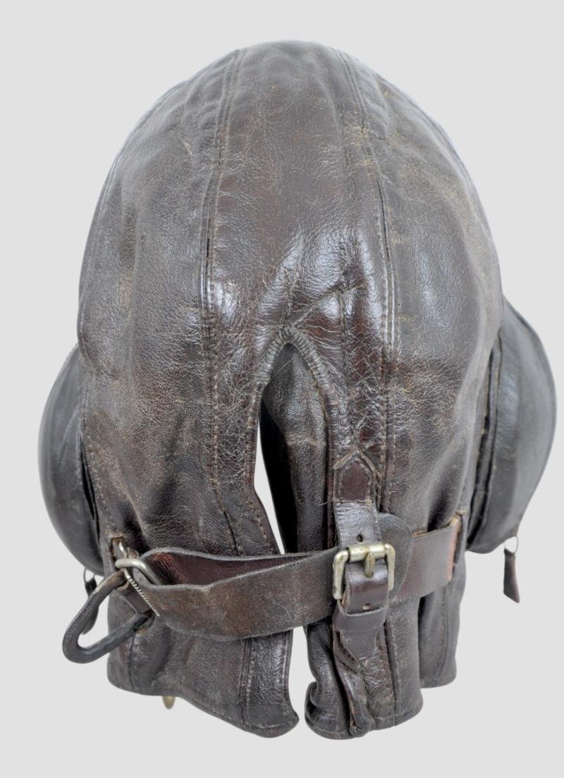 WW2 British RAF B Type Flying Helmet 1940 - With Cheek Protectors & Rubber Earcups — image 4