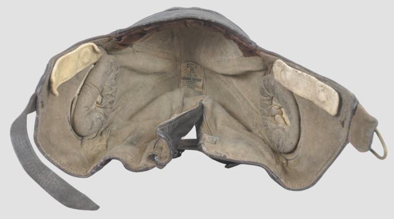 WW2 British RAF B Type Flying Helmet 1940 - With Cheek Protectors & Rubber Earcups — image 5