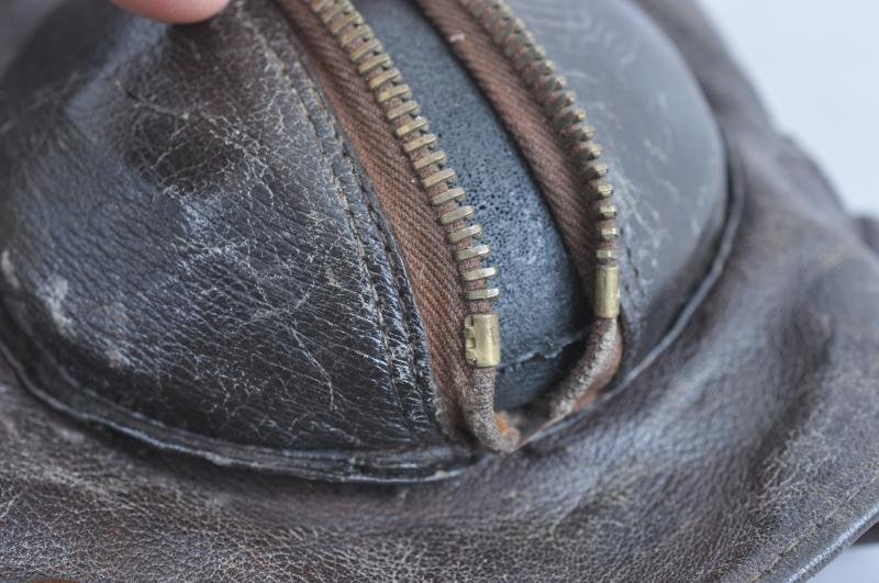 WW2 British RAF B Type Flying Helmet 1940 - With Cheek Protectors & Rubber Earcups — image 8