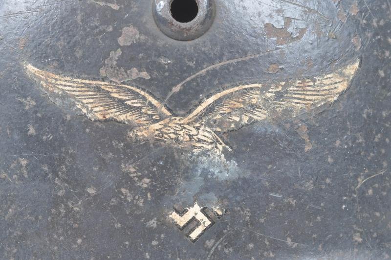 WW2 German M35 Double Decal Helmet- Unit Marked To A Luftwaffe Signals Regiment — image 6
