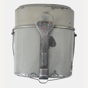 WW1 German Matching 'BING' Maker Green Enamel Messtin 1917/18