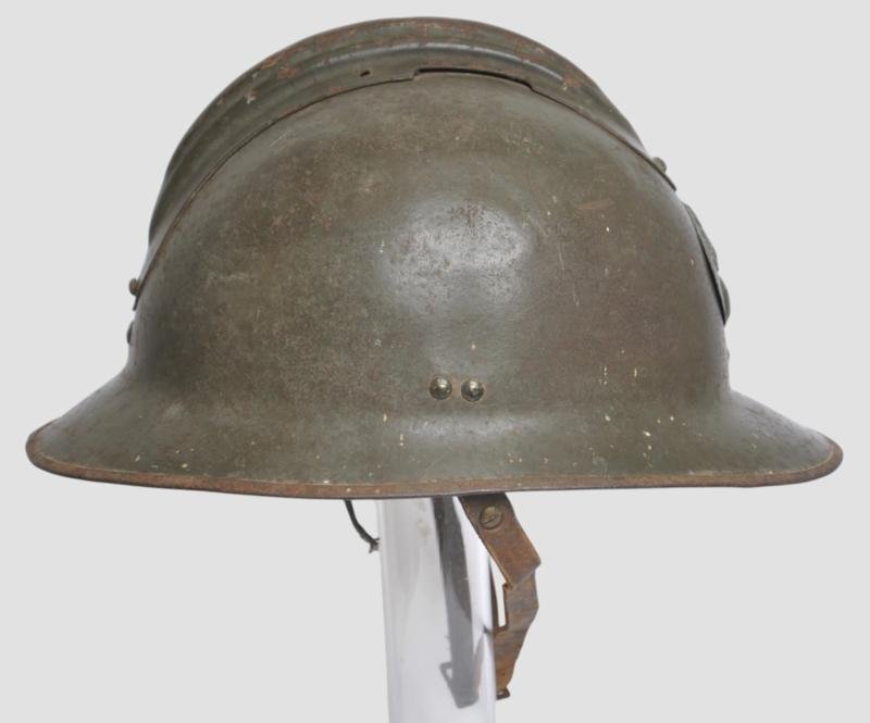 WW2 French ***Named*** 1940 Battle For France Infantry M26 Adrian Helmet — image 2