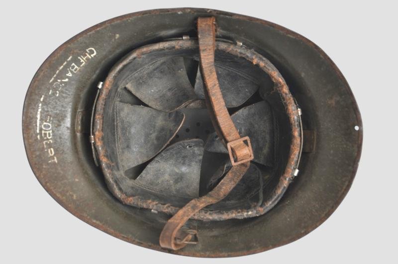 WW2 French ***Named*** 1940 Battle For France Infantry M26 Adrian Helmet — image 7