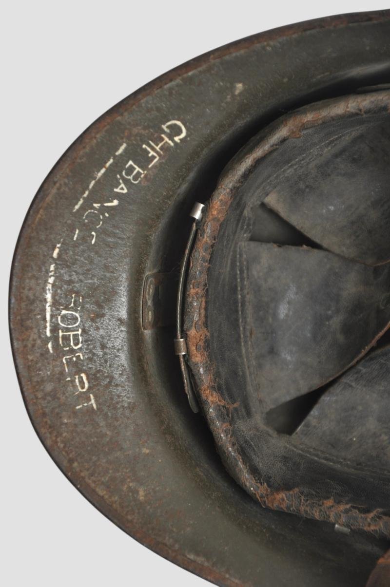 WW2 French ***Named*** 1940 Battle For France Infantry M26 Adrian Helmet — image 8