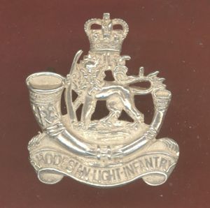 Rhodesian Light Infantry Officer's H/M silver beret badge