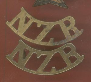 N.Z.R. New Zealand Regiment WW1 shoulder titles
