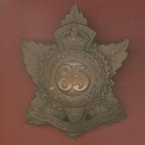 Canadian 85th Nova Scotia Highlanders Bn. WW1 CEF glengarry badge
