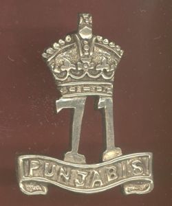 Indian Army 71st Punjabis WW1 head-dress badge