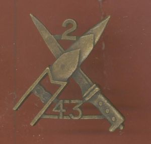 Indian Army 2nd / 43rd Erinpura Regiment WW1 pagri badge