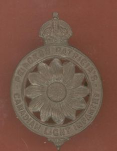 Princess Patricia's Canadian Light Infantry WW1 cap badge