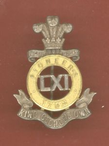 Indian Army. 61st King George's Own Pioneers Officer's pagri badge