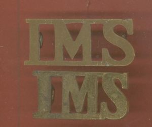 Indian Army I.M.S. Indian Medical Service shoulder titles