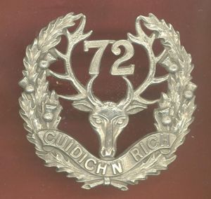 Canadian 72nd Bn. Seaforth Highlanders of Canada WW1 CEF glengarry …