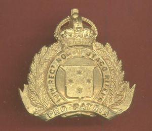WW1 10th North Otago Rifles Regt New Zealand OR's cap …