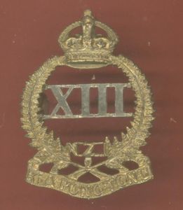 New Zealand 13th North Canterbury and Westland Regiment WW1 cap …