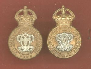 7th Queen's Own Hussars OR's collar badges