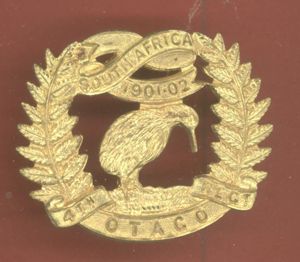 New Zealand 4th Otago Rifles Regiment WW1 OR's cap badge
