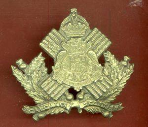 Indian Army. Calcutta Scottish Volunteers WW1 OR's glengarry badge