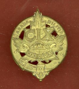 109th Regiment of Canadian Militia Cap Badge