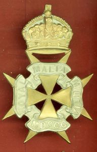 Royal Malta Militia Victorian OR's helmet plate