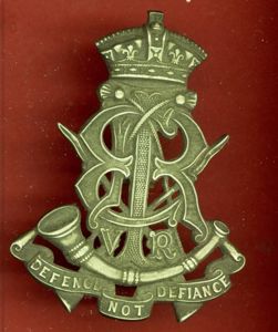 Indian Army East India Railway Rifle Volunteers Helmet badge