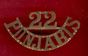 Indian Army 22nd Punjabis Regt. WW1 shoulder title