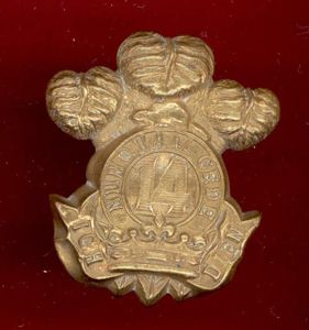 Canadian Militia 14th Princess of Wales Own Rifles Cap Badge
