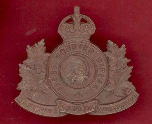 Canadian 1st Mounted Rifles Bn. WW1 CEF cap badge