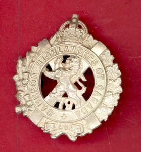 Canadian Militia 79th Cameron Highlanders of Canada glengarry badge