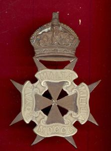 Royal Malta Militia Victorian OR's helmet plate