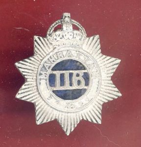 Indian Army WW1 116th Mahrattas Regiment Officer's cap badge