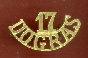 Indian Army 17th Dogras Regt. Officer's shoulder title